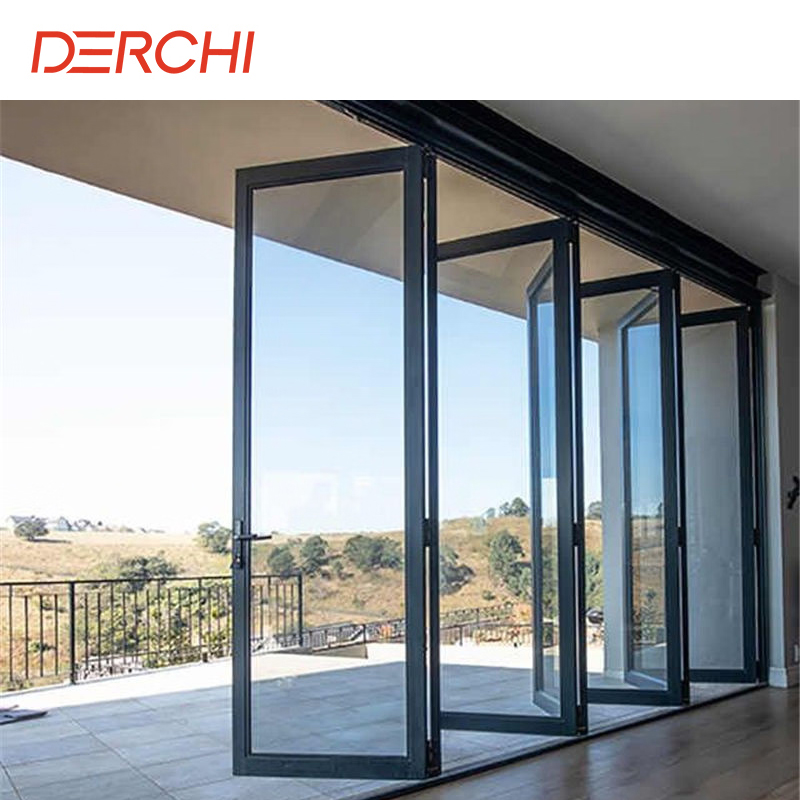 Exterior Waterproof Thermal Break Aluminum Glass Balcony Folding Sliding Door System