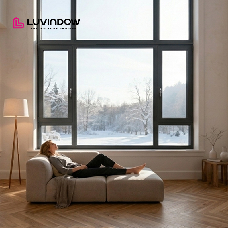 Aluminium Windows Tilt Turn Fly Screen Energy Efficient Triple Pane USA Double Glass Factory Home Window