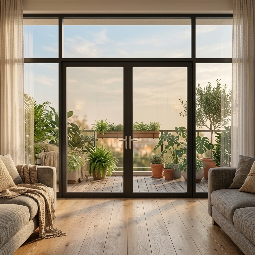 French Double Leaf Door Aluminum Clad Wood Thermal Break for Luxury Villa and Garden Entrance
