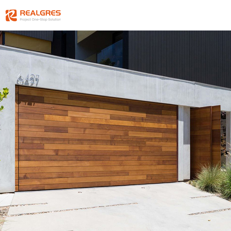 Realgres Usa Luxury Insulated Garage Door Aluminum 16x10 Feet Electric Sectional Garage Doors With Windows