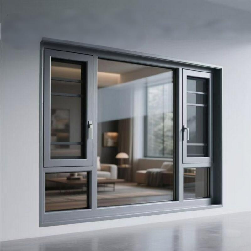 Double Glazed Thermal Insulated Aluminium Casement Windows Storm Impact Resistant Glass Window