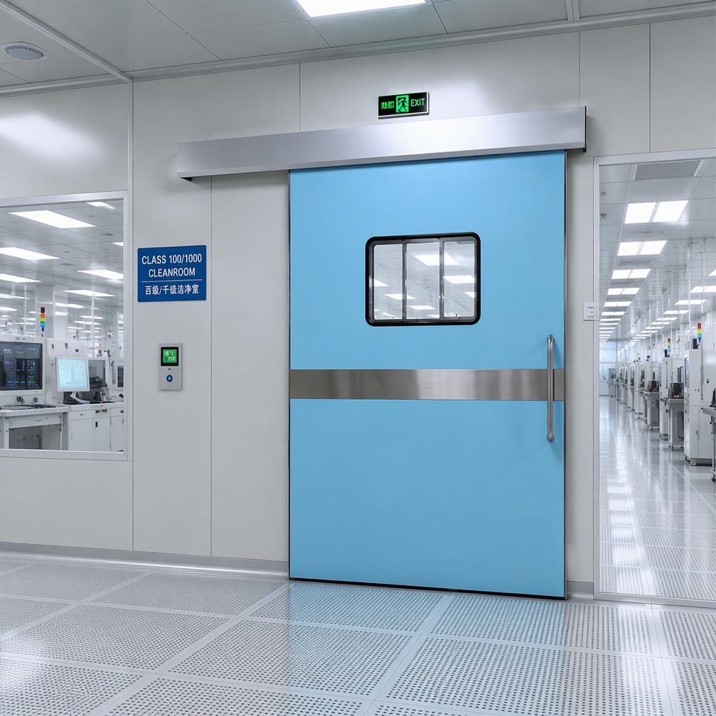 Cleanroom Sliding Door Medical Isolation Door Aluminum Alloy Swing Sliding Hybrid Door for Hospital ICU OT