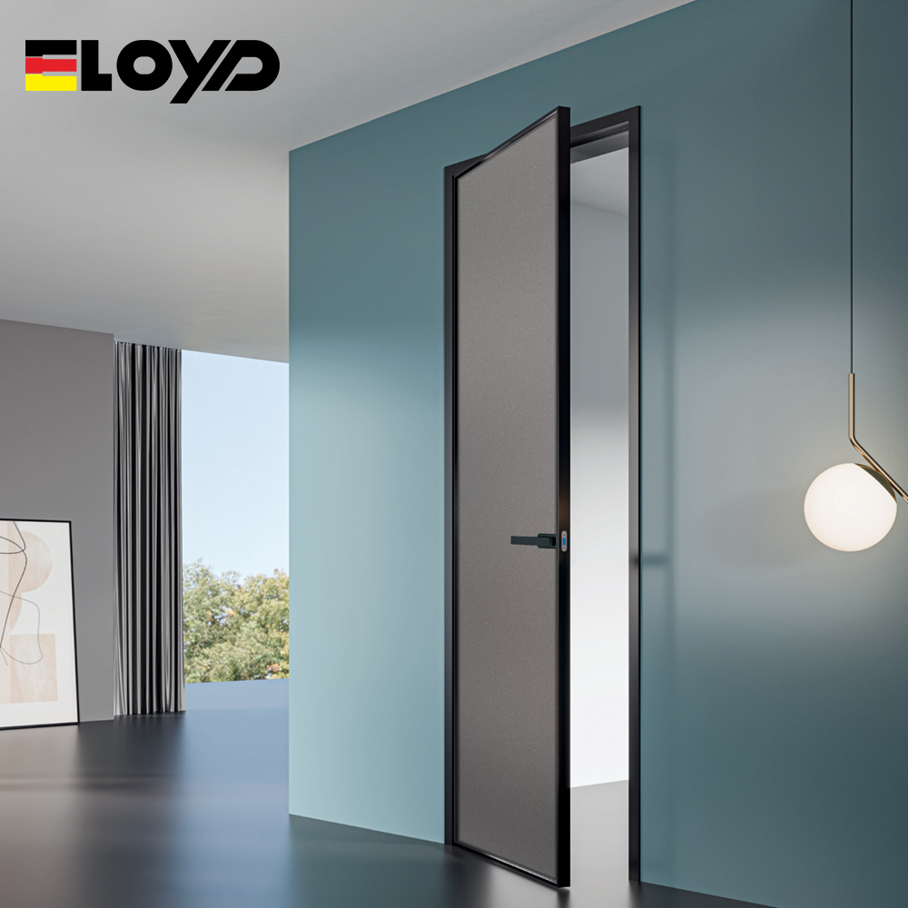 Eloyd Modern Simple Design Aluminum Casement Door Soundproof Waterproof Tempered Glass for Bedroom Toilet Kitchen Interior