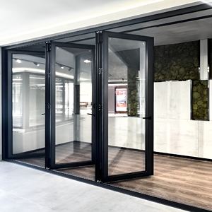 Exterior Thermal Break Aluminium Bi-fold Doors Double Tempered Glass Balcony Patio Accordion Doors