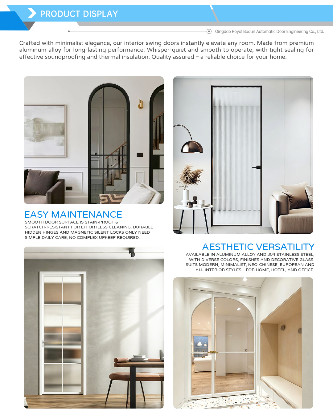 Interior Modern Design French Decorative Arch Semi-circular Curved Aluminum Alloy Casement Windows Door Tempered Glass