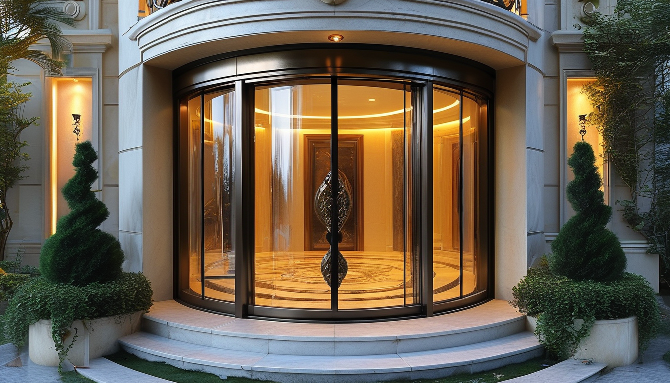 Heavy-duty pivot door for luxury villas