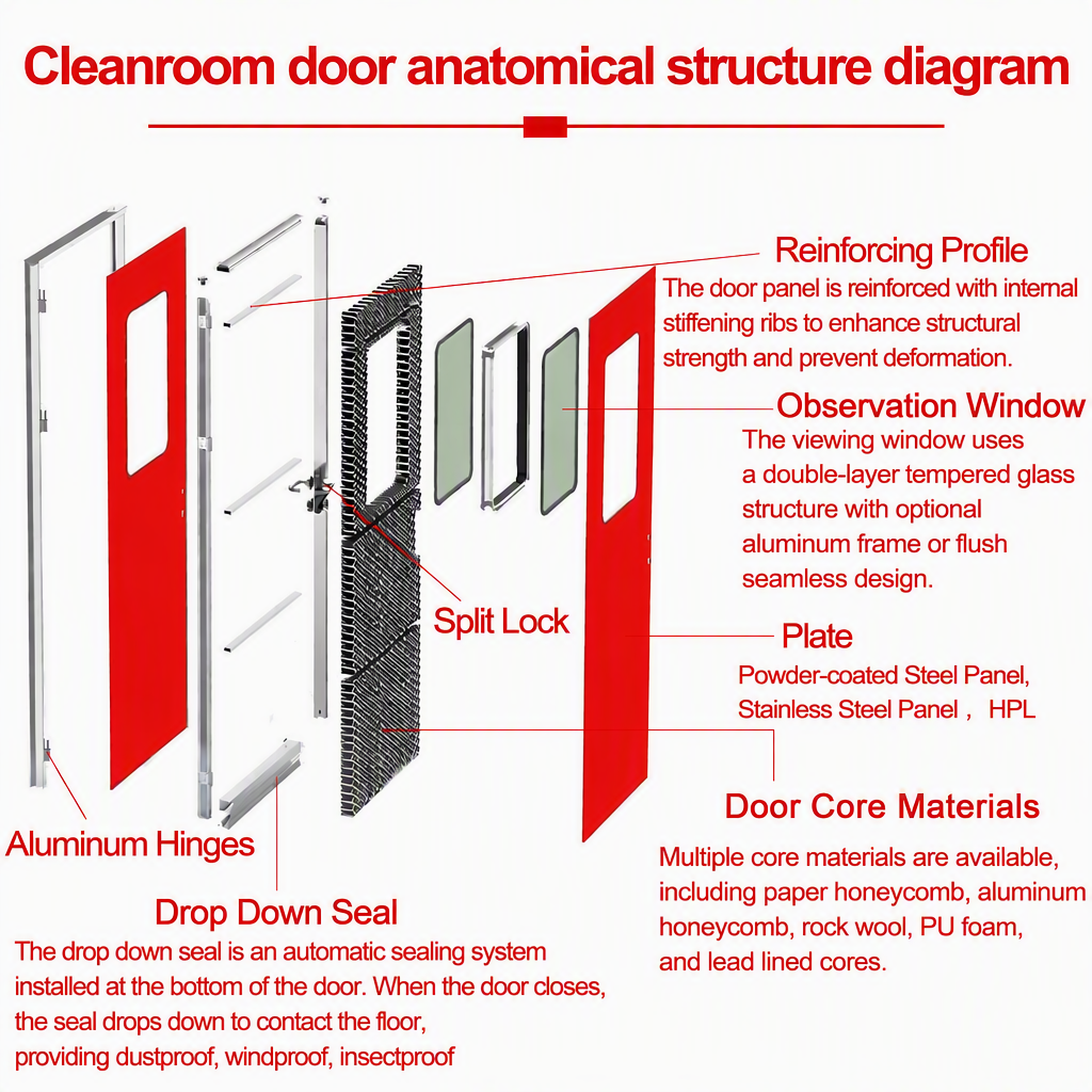 Double Swing Glass Door Fire Rated Emergency Exit Door Stainless Steel 304 Modern Hospital School
