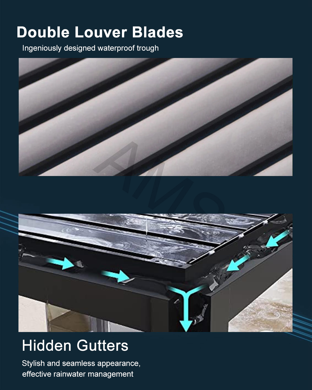 Customized Pergola Bioclimatica LED Lights Motorized Waterproof Louvres High Quality Aluminum Pergola For Backyard Entertainment