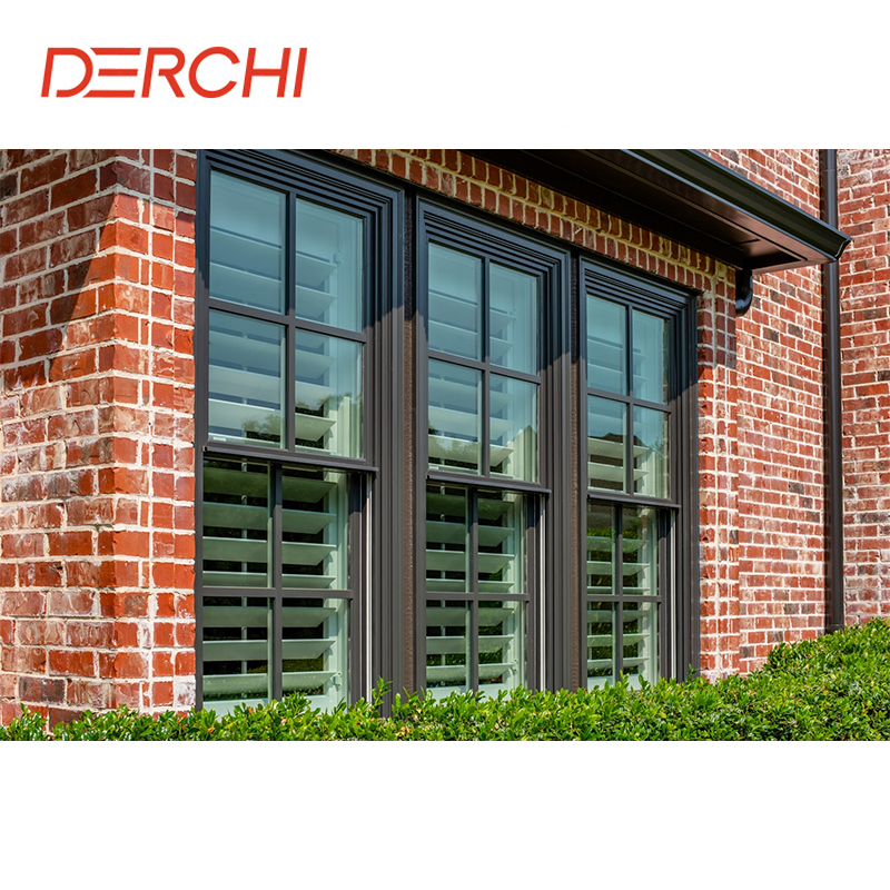 Best Selling Double Hung Window Modern Large Aluminium Commercial Tempered Insulated Vertical Sliding Window for Kitchen