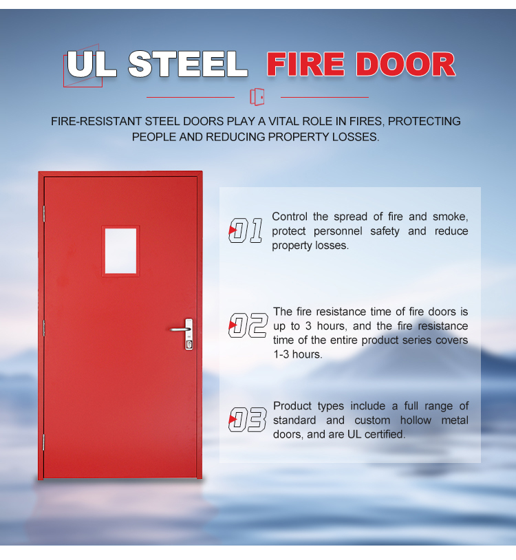 Standard Certified Modern Aluminum Glass Fire Door Finished Surface for Hotels Hospitals Outdoor Use Commercial Fire Prevention