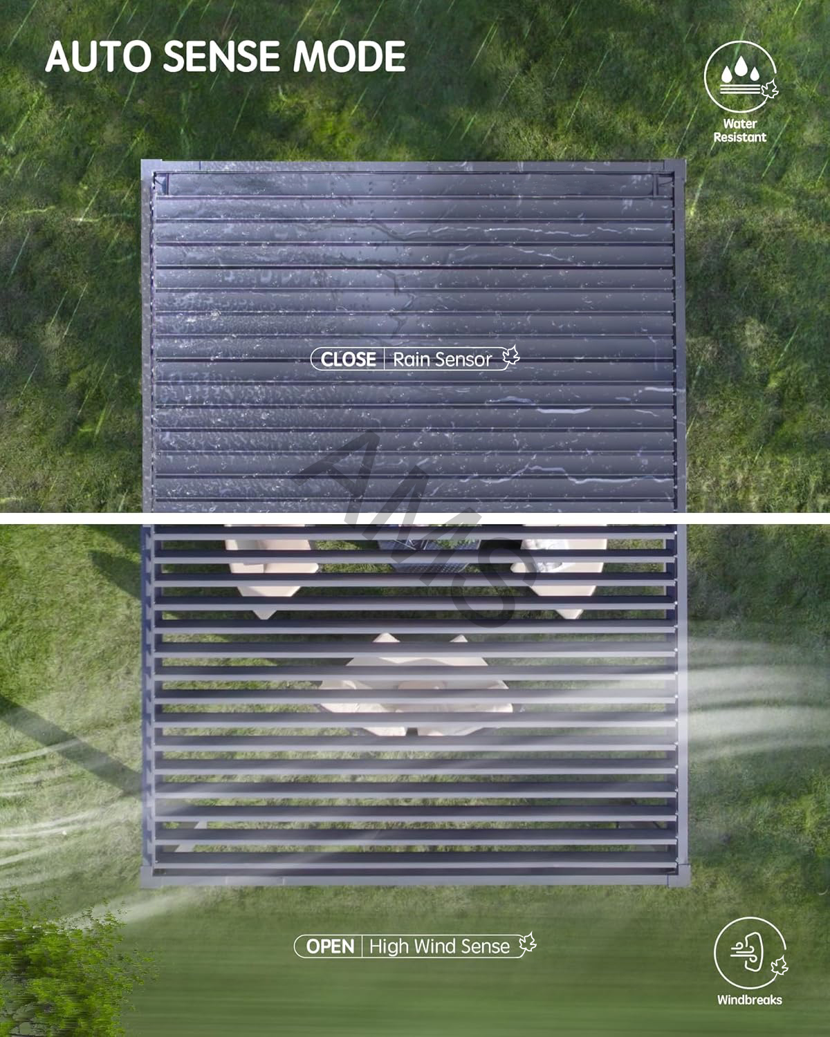 Customized Pergola Bioclimatica LED Lights Motorized Waterproof Louvres High Quality Aluminum Pergola For Backyard Entertainment