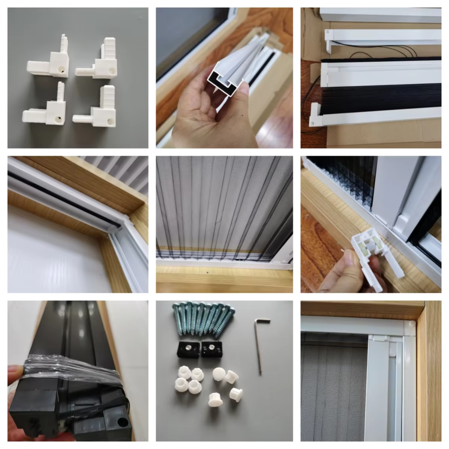 Retractable Screen Mosquito Nets Aluminum Alloy Frame Horizontal Rolling Fiberglass Mesh Pleated Mesh Folding Screen Door