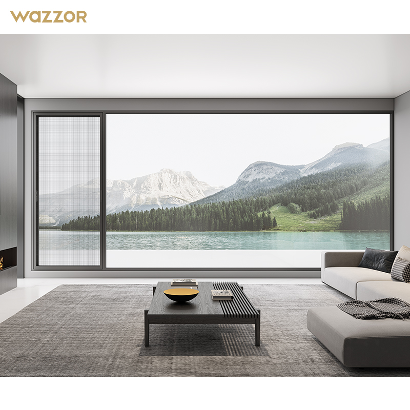 Wazzor Customized High Quality American Style Aluminium Alloy Frame Residential Double Tempered Glass Sliding Windows