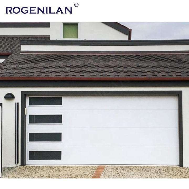 ROGENILAN Custom Aluminum Automatic Garage Door Sectional Remote-Controlled Motorized Driveway Garage Doors for Homes