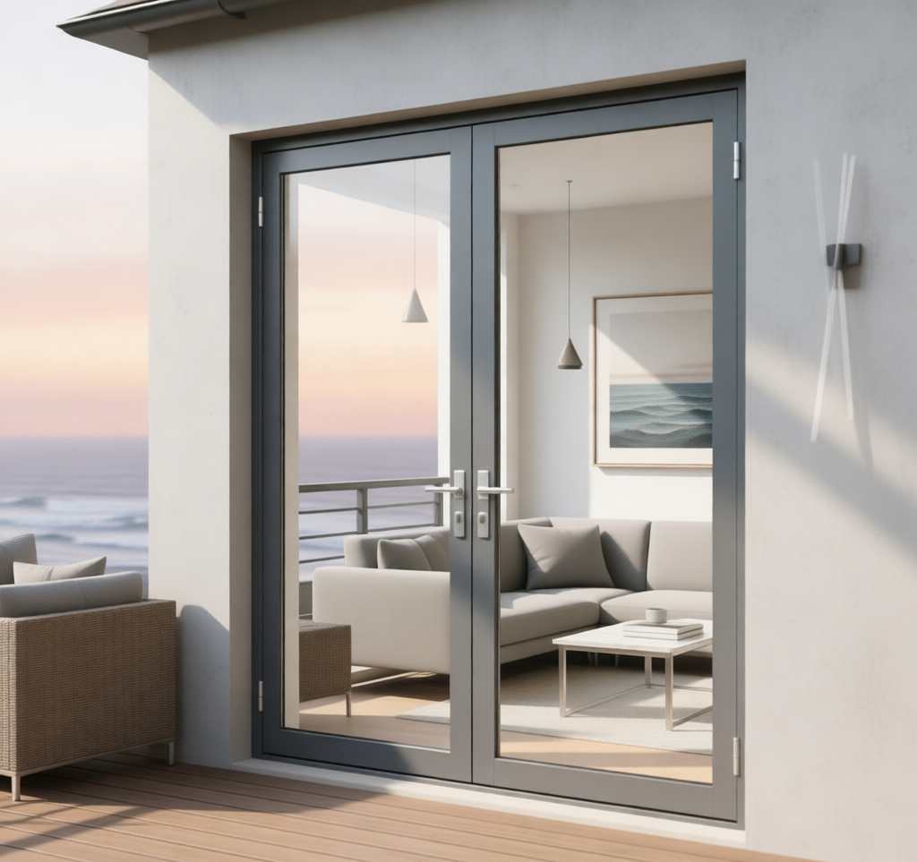 80 Series Modern Black Frame Aluminum Alloy Glass Doors For Residential Use Hurricane Resistant Waterproof Aluminium Doors