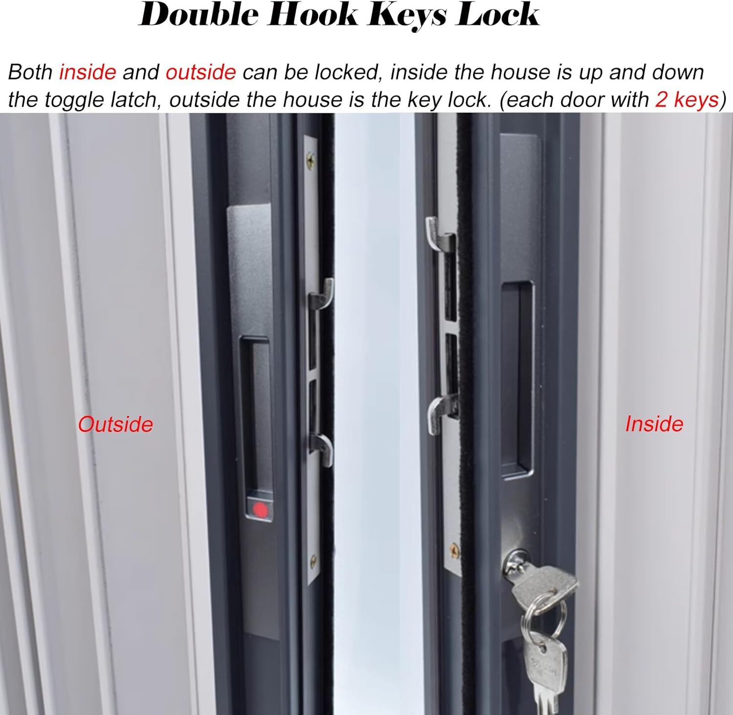Customizable Modern Aluminum Alloy Bi-fold Accordion Sliding Folding Door 57 1/8 X 80 Lock Key for Bathroom Concertina