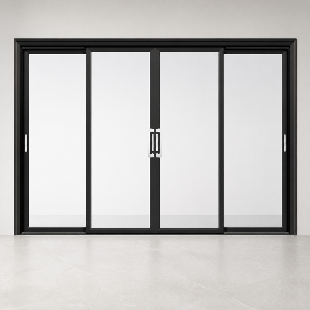 Aluminum Sliding Interior Patio Door Double Glazing Tempered Glass Balcony Door 2/3 Track Custom Size Bedroom Use Wholesale