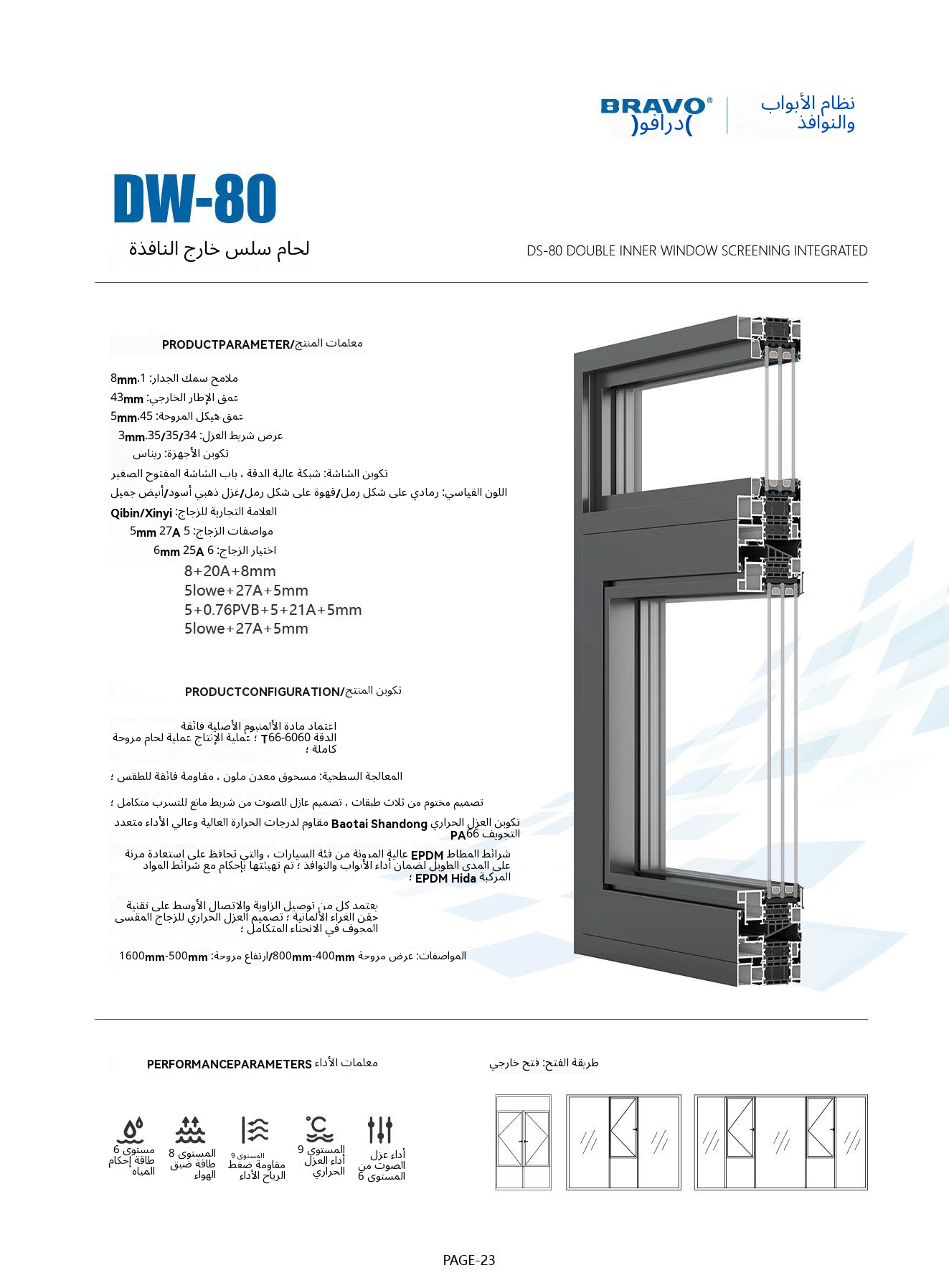 Folding Aluminum Glass Door Waterproof Supermarket Entrance with Frameless Design