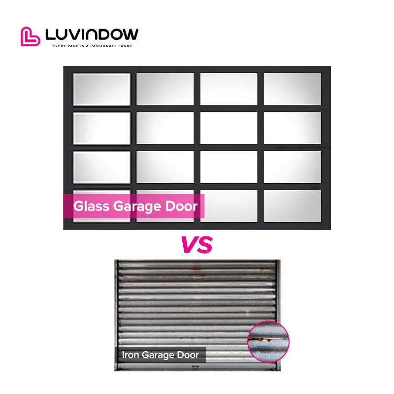 High Quality Modern Light Luxury Garage Door Sectional Aluminum Alloy for Villas