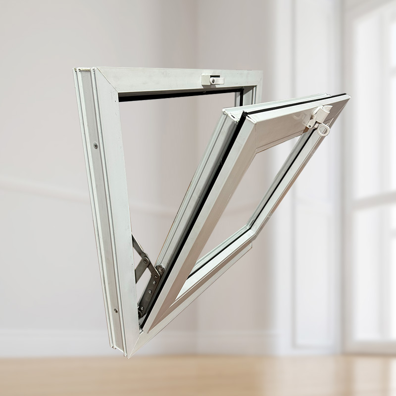 Custom Size Aluminum Awning Glass Window, Security Top Hung Window for Bedroom, Bathroom &amp; High Rise Building
