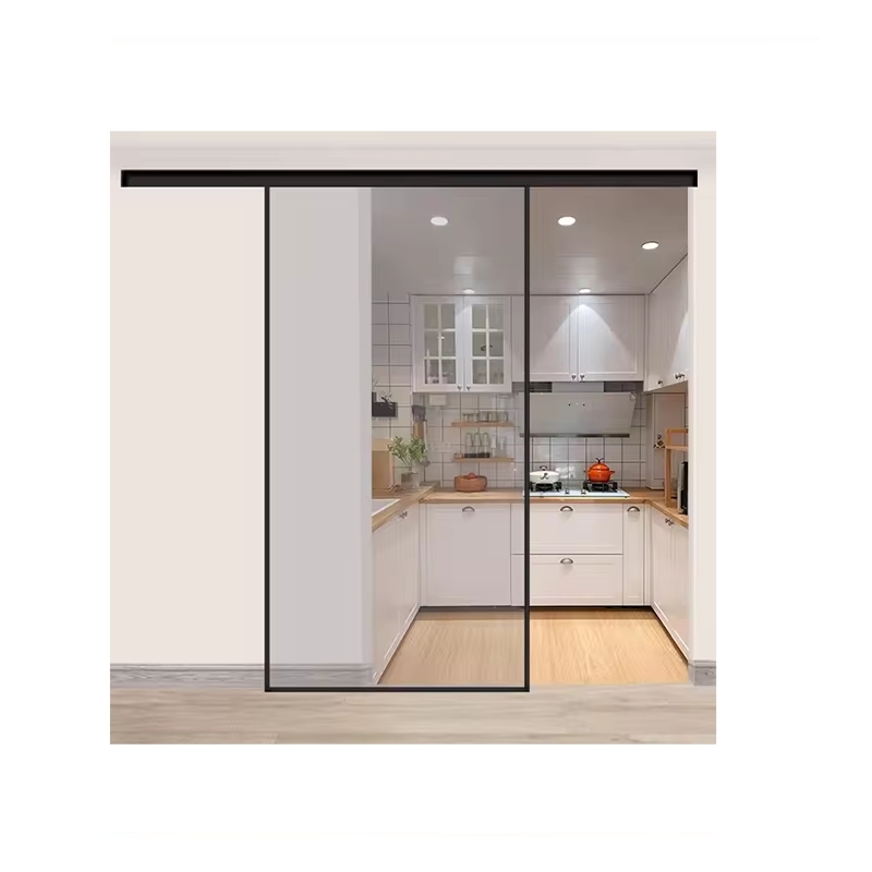 Internal Ultra-narrow Trackless Folding Door Partition Door Toilet Toilet Balcony Living Room Aluminum Alloy Sliding Door Glass