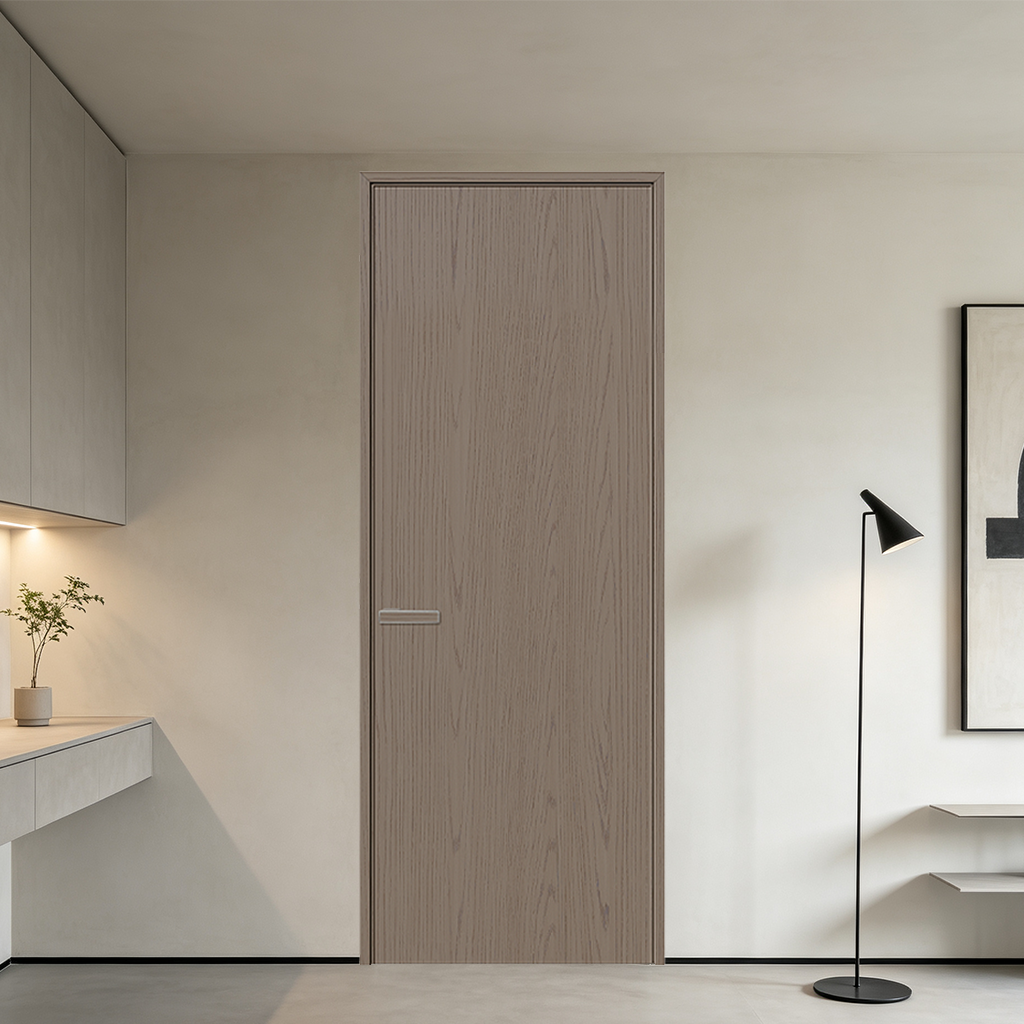 Modern WPC Aluminum Wood Composite Door for Hotel Durable Custom Size OEM Factory Direct for Villa Apartment Project