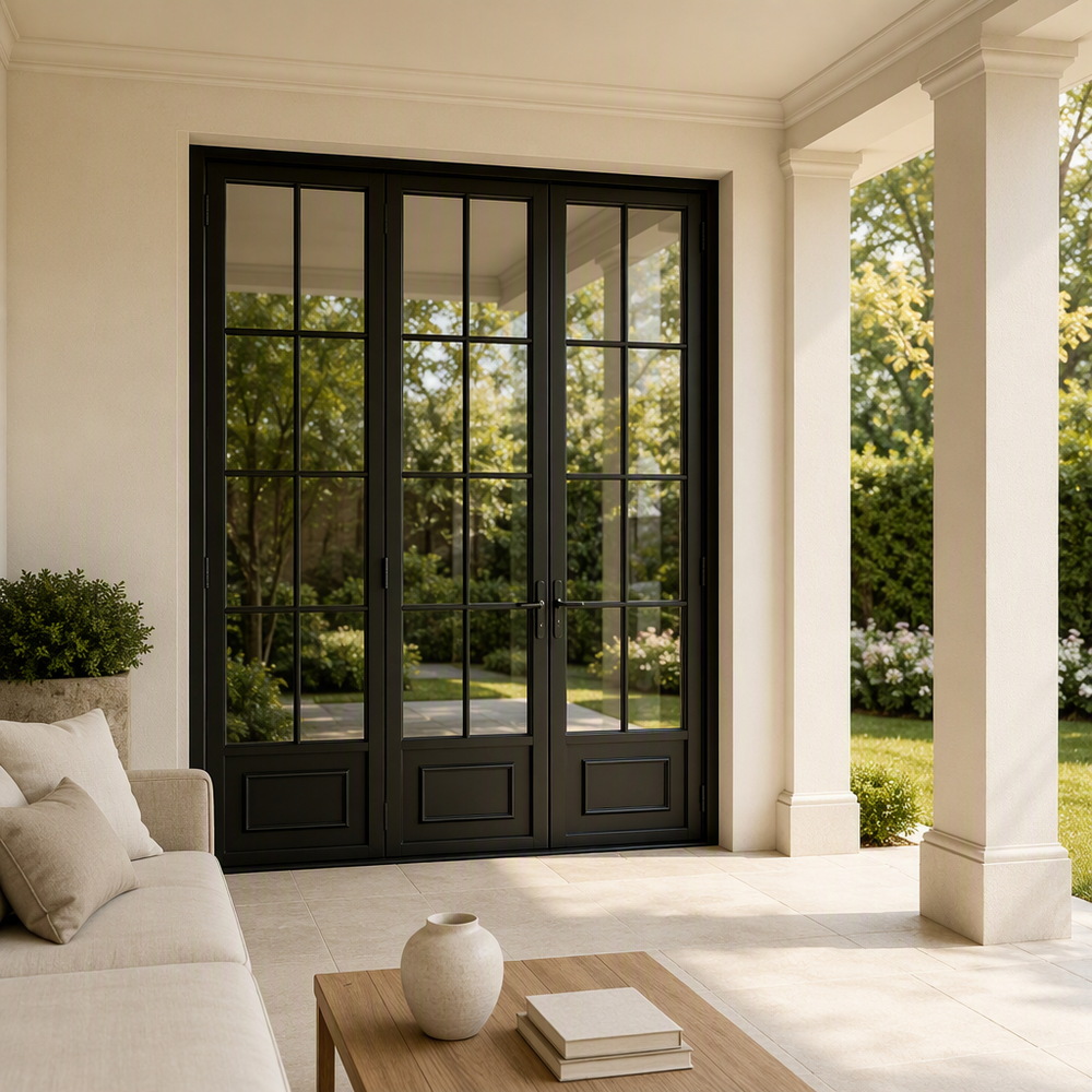 European Style Slim Frame Aluminum Folding Patio Doors With Tempered Glass Soundproof For Interior &amp; Living Room Use