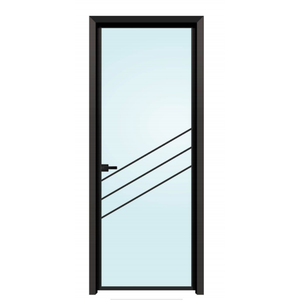 Custom Minimalist Slim Frame Aluminum Swing Door Soundproof Double Glazed Tempered Glass for Interior/Exterior Bathroom Villa