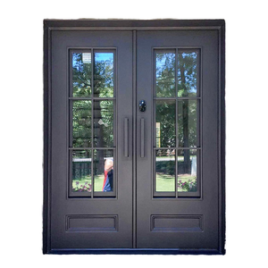 EOKO Smart Original Factory Main Entrance Exterior Anti-Theft Double Aluminum Stainless Steel Solid Wood Glass Door