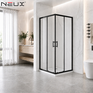 Black Framed Corner Sliding Shower Cubicle
