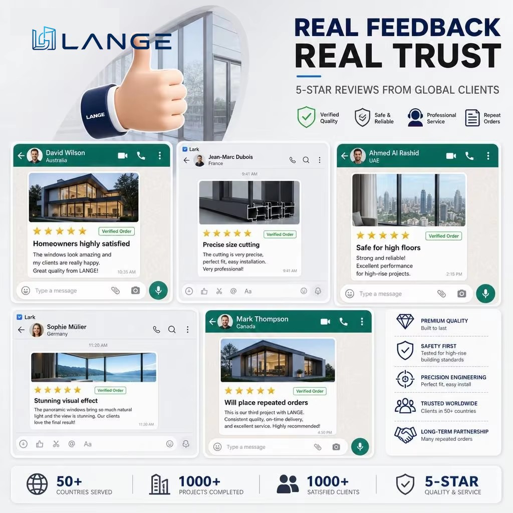 LANGE Luxury Panoramic Sliding Door Frameless Look Patio Door Aluminum Door For For Commercial Building