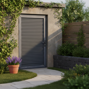 RG60C Modern Thermal Break Aluminum Louver Casement Door for Residential Farmhouse Warehouse &amp; Entry Use