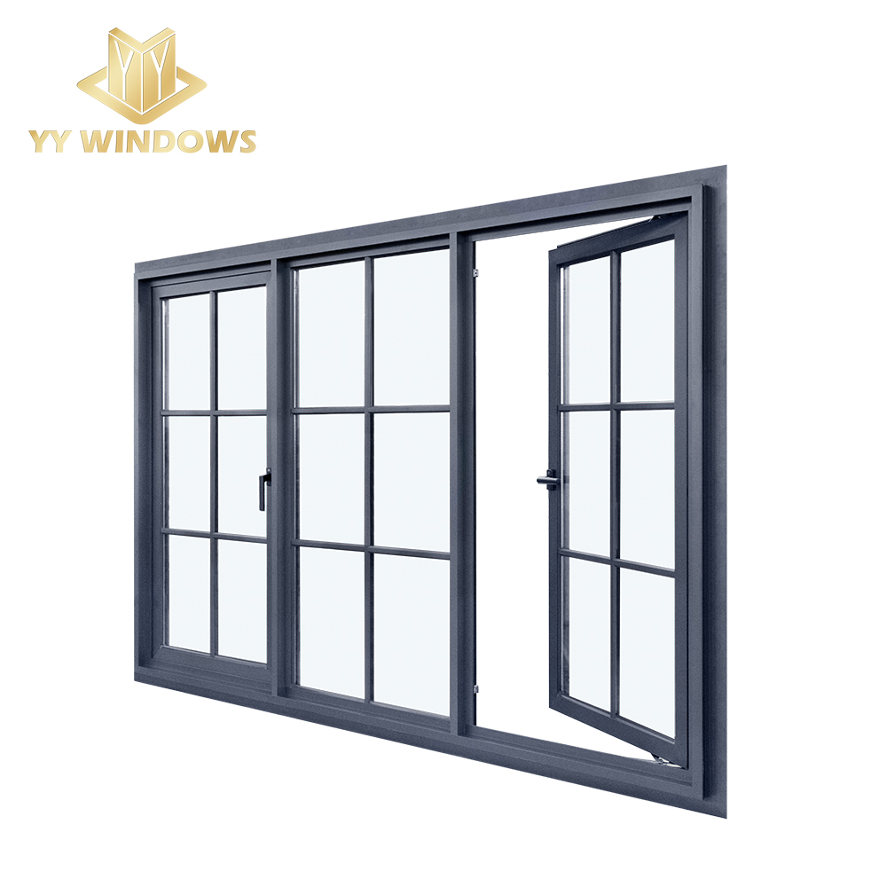 NFRC Standards High Energy Efficiency Double Glazing Aluminum Casement windows Double Casement Window With Grill