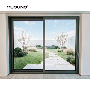 Hot Sell Energy Efficiency Custom Double Layered Tempered Glass Thermal Break Aluminum Lift Sliding Balcony Patio Doors
