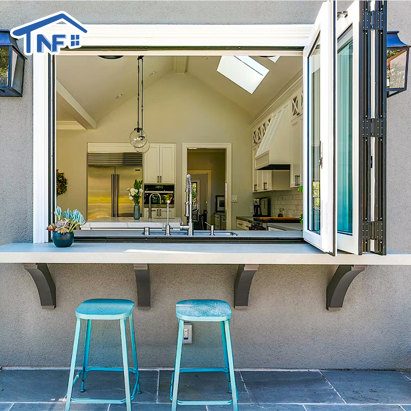 High Quality Aluminum Windows And Doors Heat Insulation Waterproof Glass Folding Windows For Houses Kitchen