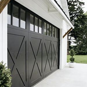 Realgres Usa Luxury Insulated Garage Door Aluminum 16x10 Feet Electric Sectional Garage Doors With Windows