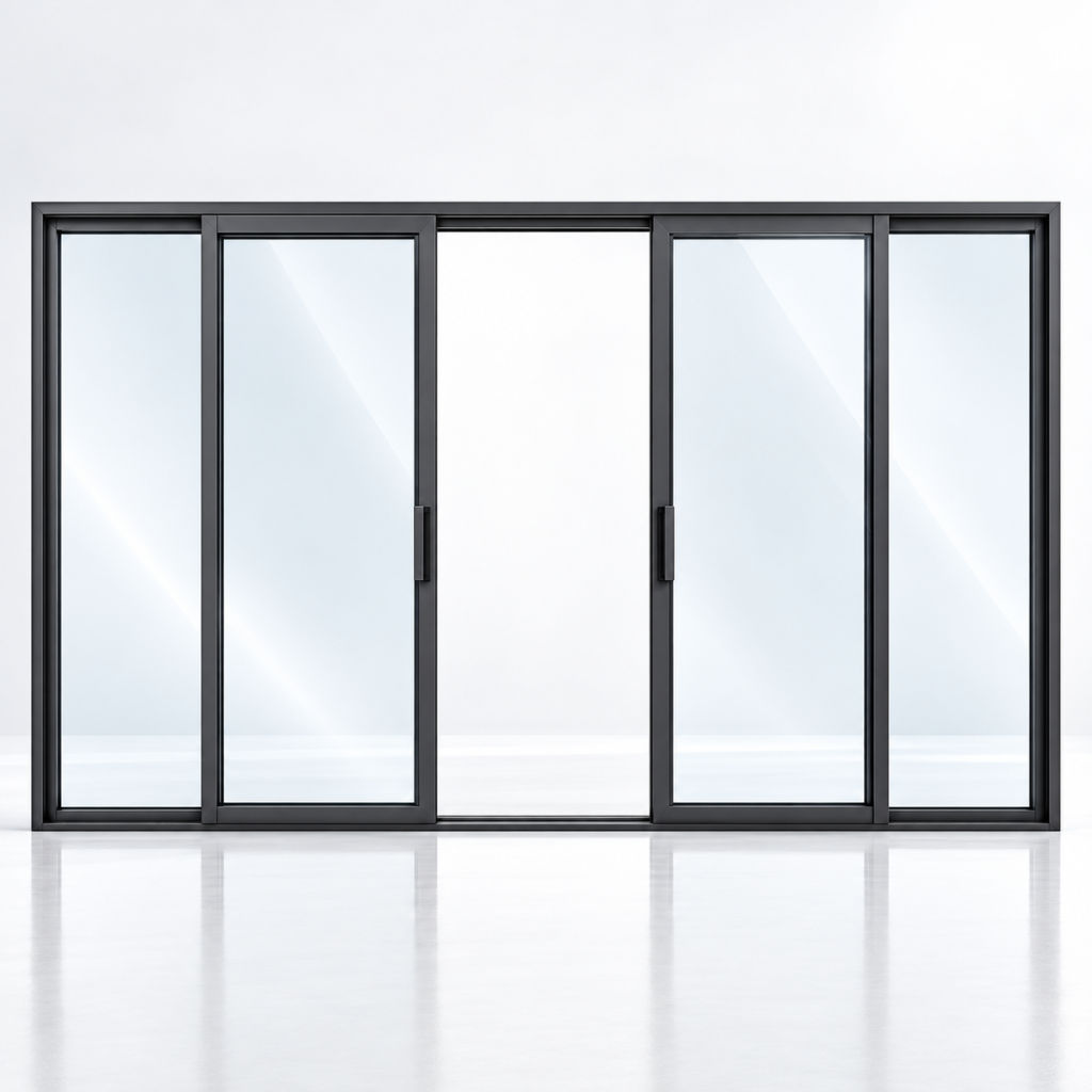 Black Aluminum Alloy Lift and Slide Door Glass Patio Entry Modern Interior Door Waterproof Living Room