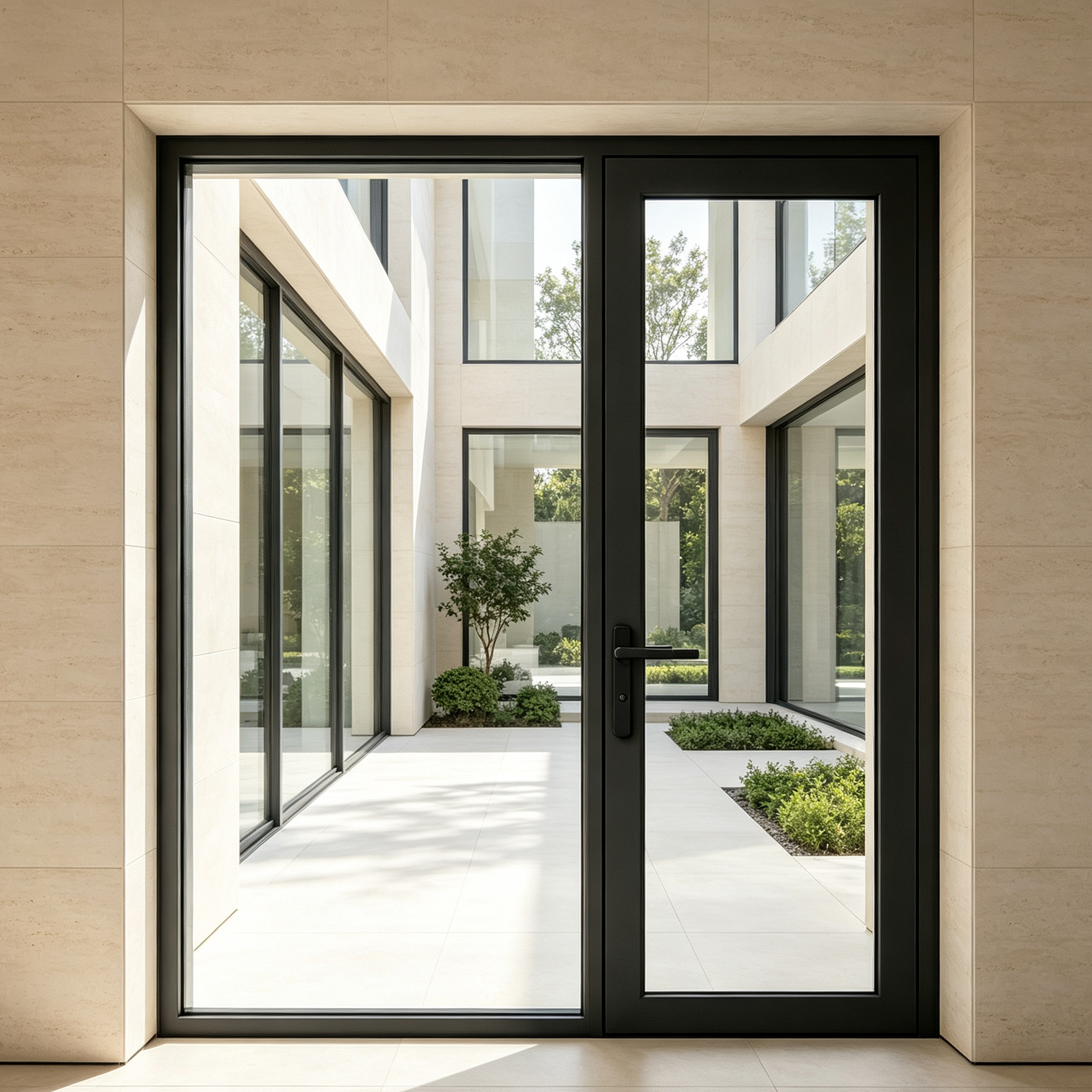 Swing Door For House Home Villa Apartment Hotel Exterior Aluminum Entrance Door Pivot Casement Modern Custom Residential
