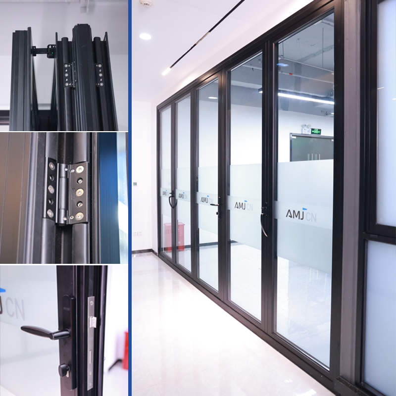 Foldable Sliding Door Aluminum Sliding Door Foldable Nfrc Csa Certified Slim Frame Glass Bi Fold Door for House