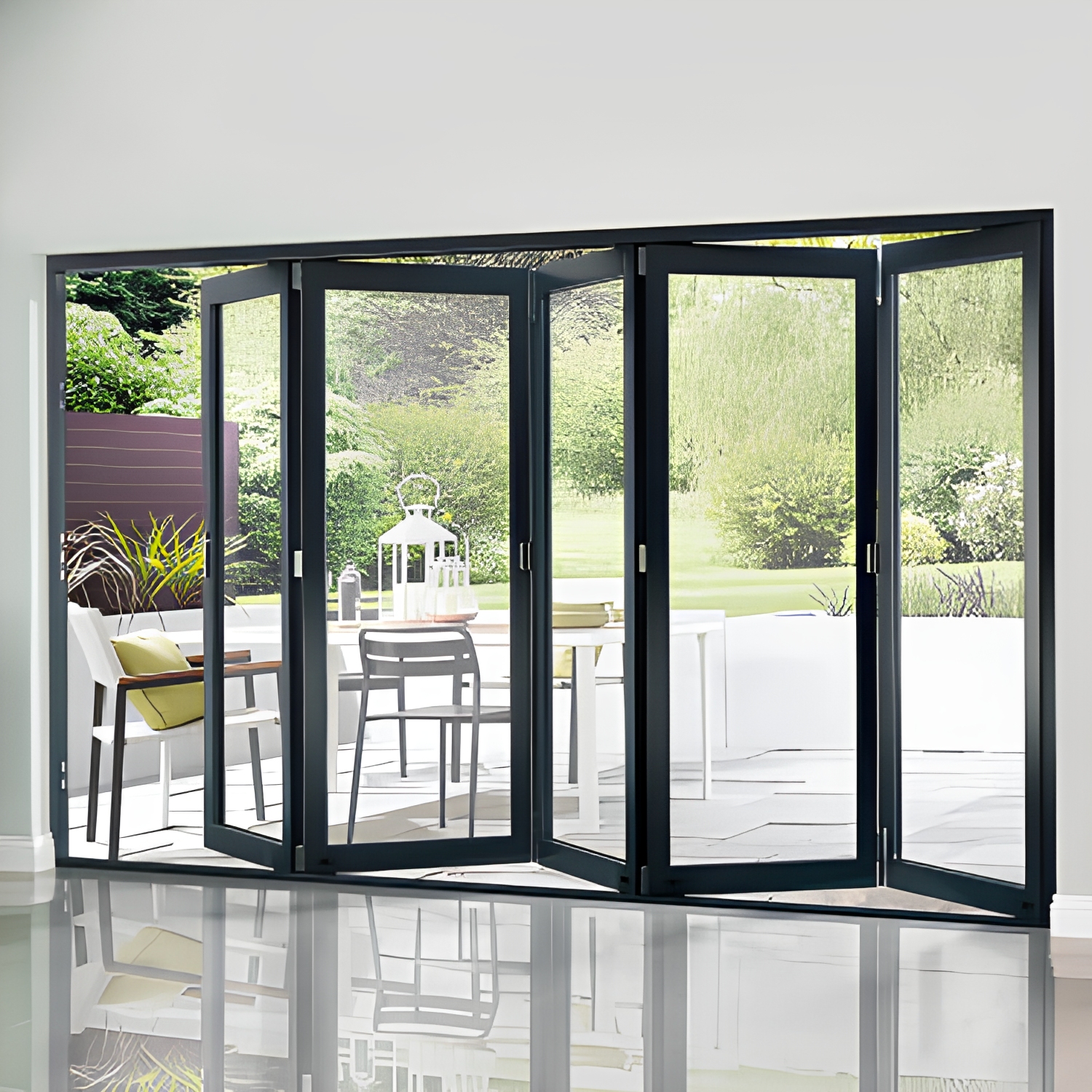 Aluminum Folding Patio Doors Folding Glass System For Seamless Indoor Outdoor Modern Home Design Aluminum Bi Folding Doors