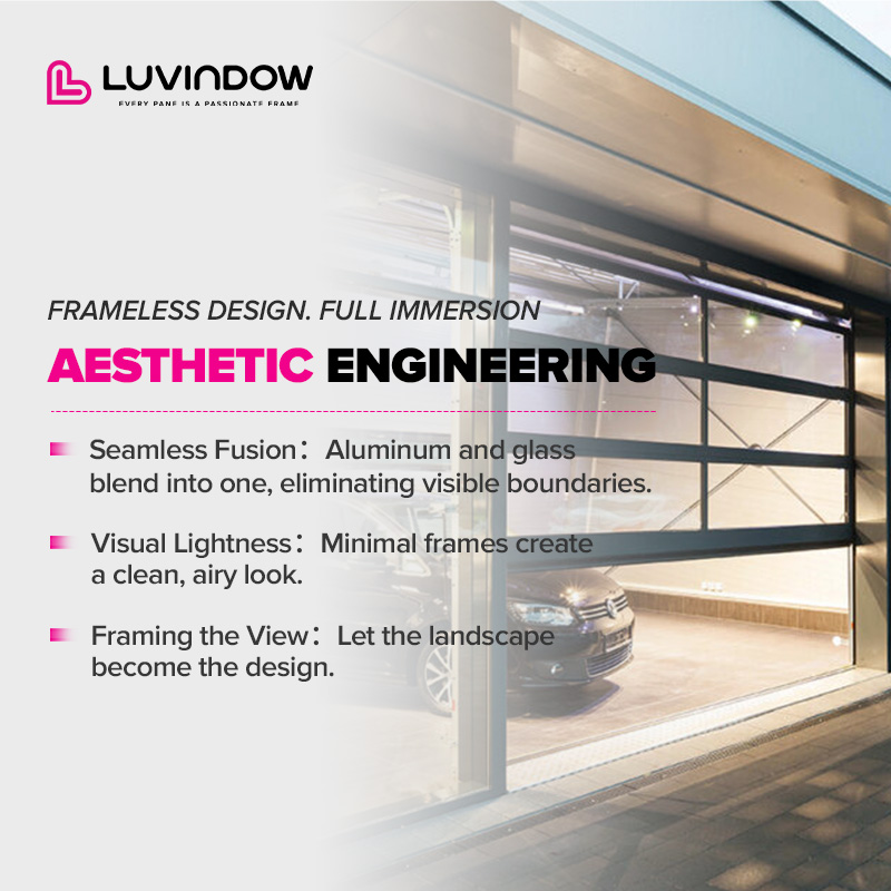 High Quality Modern Light Luxury Garage Door Sectional Aluminum Alloy for Villas
