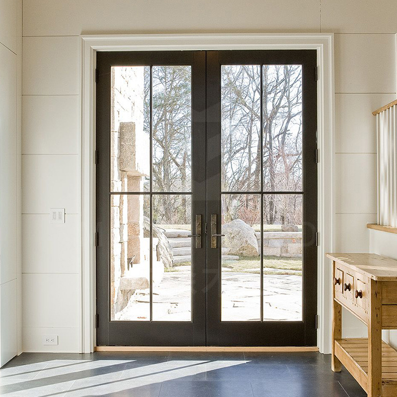 Modern French Style Commercial Aluminum Storefront Door Durable Exterior Glass Door Attractive Design for Outdoor Use for House