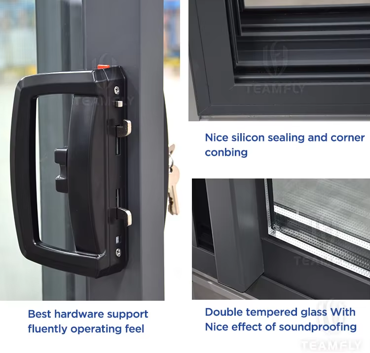 Modern Style AC100 Aluminum Alloy Frame Sliding Window Open Horizontal Magnetic for Living Room Stainless Steel for Apartments