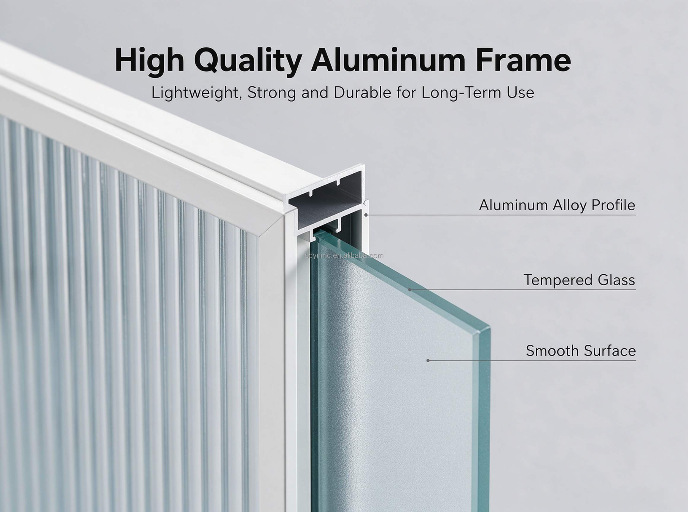 White Aluminum Frame Bathroom Interior Door, Crystal White Oil Sand Safety Glass Toilet Door, Moisture Proof Customized