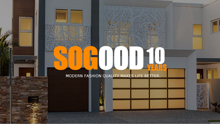 50mm Thickness Aluminum Frame Garage Doors Frameless Glass