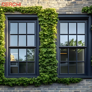 Best Selling Double Hung Window Modern Large Aluminium Commercial Tempered Insulated Vertical Sliding Window for Kitchen
