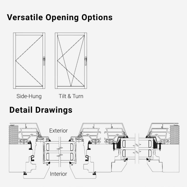 Modern Wood Aluminum Window Casement Fireproof Anti-Theft Double Glazed Insulated Glass CSA Certified for Office