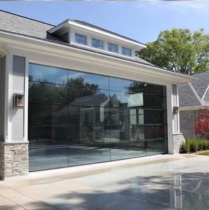 Sunnysky Contemporary Frosted Matte Finish Privacy Protection Aluminum Glass Garage Door