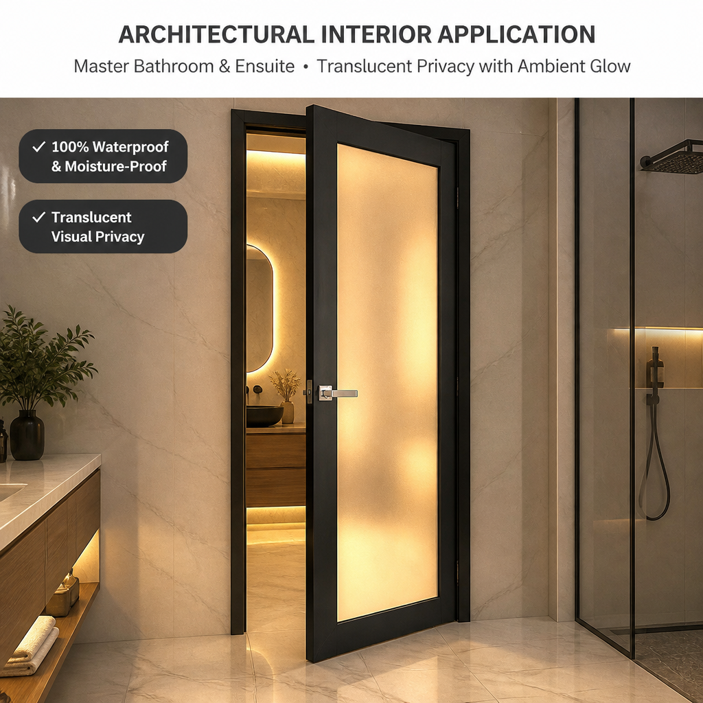 Modern Aluminum Alloy Frosted Glass Interior Waterproof Thermal Insulated Swing Door for Toilet Bathroom