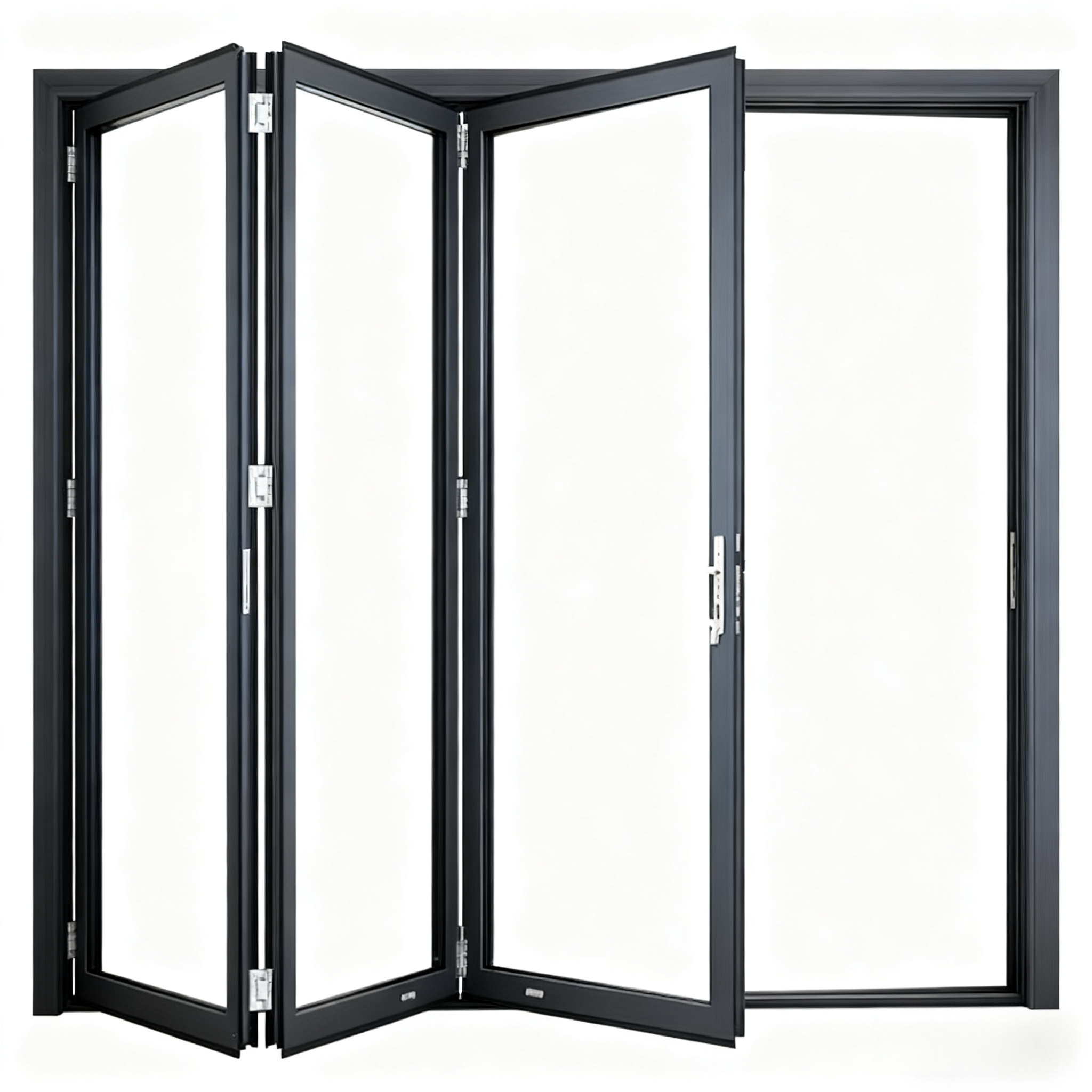 Bathroom Folding Door Bi Fold Design Aluminum Material with Roller Accordion Hinge Folding Door